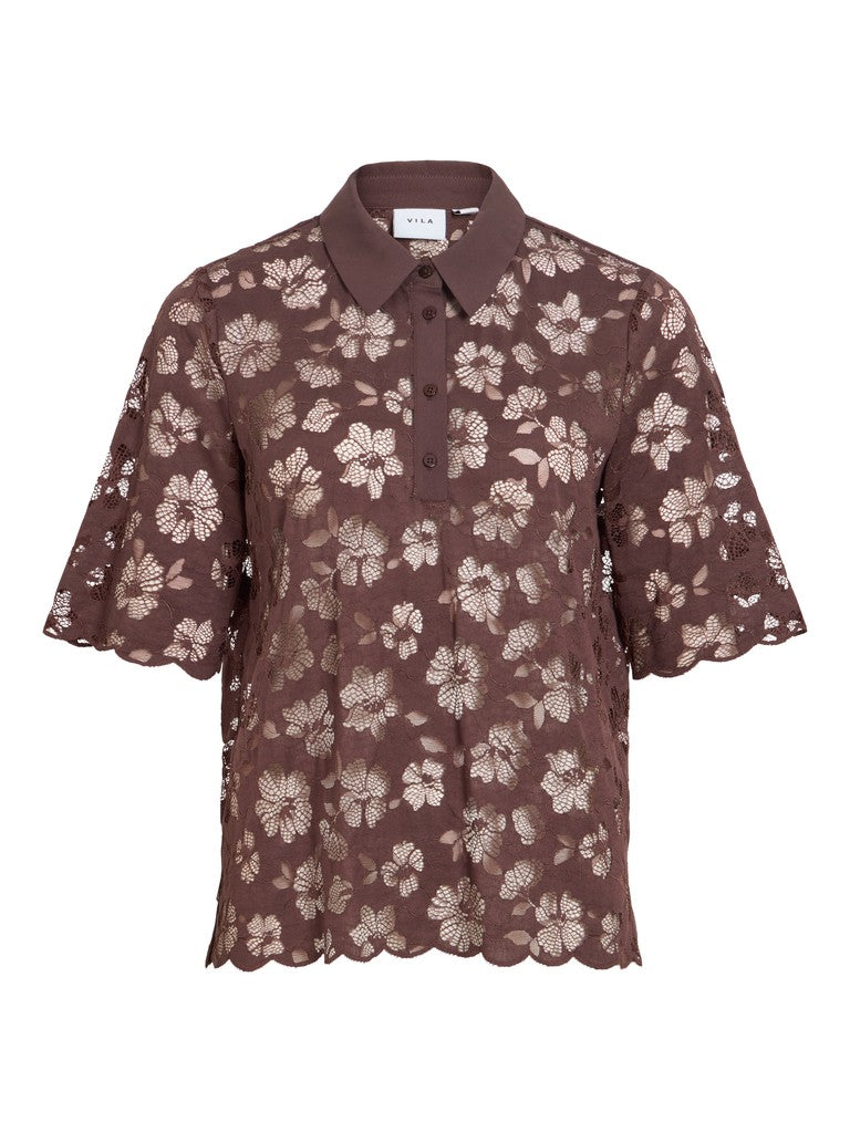 Viharriet gennemsigtig t-shirt - Raisin